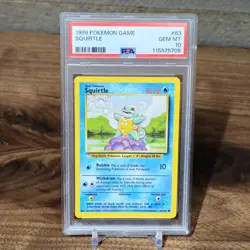1999 POKEMON Card BASE SET UNLIMITED #63 SQUIRTLE PSA 10 - Image 1