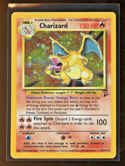 2000 Pokemon Game Base Set 2 II Charizard 4/130 Holo Foil Unlimited WOTC - Image 1
