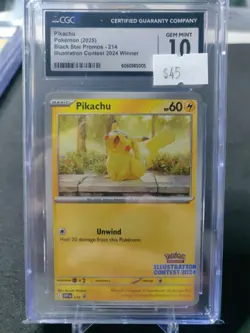 2023-25 Pokemon SV Black Star Promos Pikachu 2024 Contest Winner #214 CGC 10 - Image 1