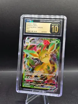 CGC Pristine 10 2021 Pokemon Leafeon VMAX #008/203 Evolving Skies Full Art - Image 1