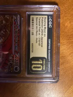 Roaring Moon ex Pokemon Japanese Terastal Fest 218/187 SAR Holo CGC PRISTINE 10 - Image 2