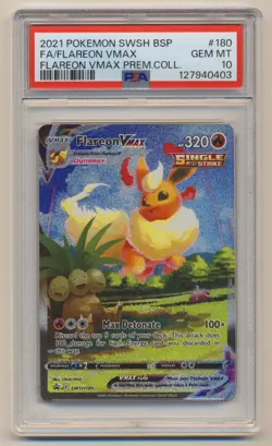 PSA 10 Pokemon Black Star Promo Flareon VMax SWSH180 GEM MINT Condition!! - Image 1