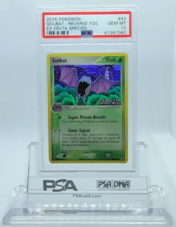 POKEMON EX DELTA SPECIES GOLBAT #43 REVERSE HOLO FOIL PSA 10 GEM MINT #41361060 - Image 1