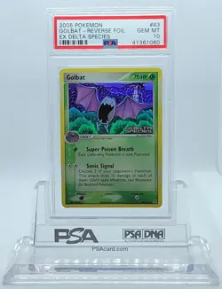 POKEMON EX DELTA SPECIES GOLBAT #43 REVERSE HOLO FOIL PSA 10 GEM MINT #41361060 - Image 2