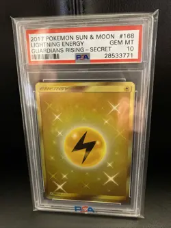 PSA 10 GEM MINT 2017 Pokemon Guardians Rising Secret Rare Lightning Energy #168 - Image 1