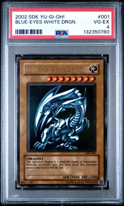 2002 YU-GI-OH! STARTER DECK: KAIBA #001 BLUE-EYES WHITE DRAGON PSA 4 - Image 1