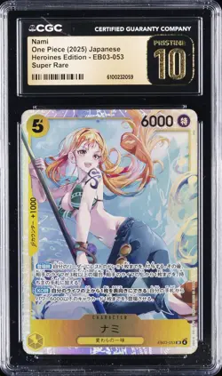 2025 ONE PIECE JPN HEROINES EDITION SUPER RARE #EB03-053 NAMI CGC 10 PRISTINE - Image 1