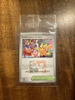 Pokemon Celebratory Fanfare ACE TRAINER Promo Holo Trainer-Stadium Card 2025 - Image 1