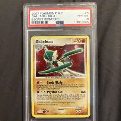2007 POKEMON DIAMOND & PEARL SECRET WONDERS #6 GALLADE-HOLO PSA 8 Swirl - Image 1