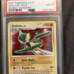 2007 POKEMON DIAMOND & PEARL SECRET WONDERS #6 GALLADE-HOLO PSA 8 Swirl - Image 2