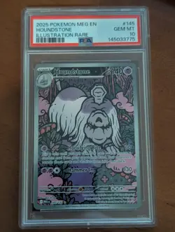 PSA 10 GEM MT Houndstone 145/132 Pokemon Mega Evolution Illustration Rare - Image 1