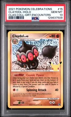 2021 POKEMON CELEBRATIONS CLASSIC COLL #15 CLAYDOL-HOLO PSA 10 - Image 1