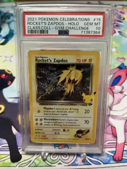 2021 Pokemon Celebrations Rocket’s Zapdos 15/132 PSA Gem Mt 10 - Image 1