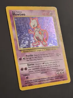 Pokemon Mewtwo 10/102 Holo Unlimited Base Set HP - Image 2