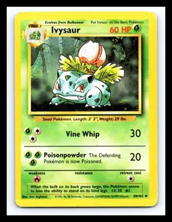 💥 Ivysaur | Pokemon TCG 1999 | (Base Set) Non Holo Vintage # 30/102 - Image 1