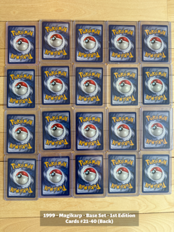 1999 Pokemon Magikarp 1st Edition Shadowless Base Set – Lot of 80 – Near Mint - Image 4
