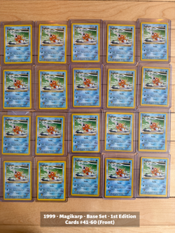 1999 Pokemon Magikarp 1st Edition Shadowless Base Set – Lot of 80 – Near Mint - Image 5