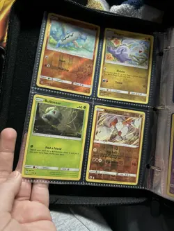 pokemon cards assortment of cards with binder almost whole binder full of cards. - Image 1