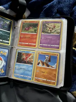 pokemon cards assortment of cards with binder almost whole binder full of cards. - Image 4