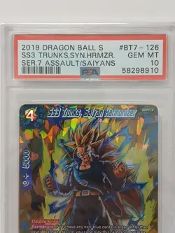 2019 Dragon Ball Super Card SS3 Trunks #BT7-126 Foil Gold Stamp PSA 10 GEM MINT - Image 2