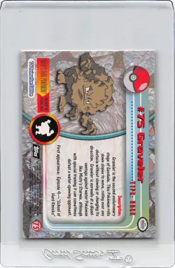 Graveler #75 - BLACK Logo - NON-HOLO - SERIES 1 - TOPPS Pokemon Card - NM/LP - Image 2