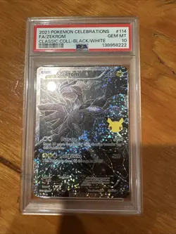 2021 POKEMON CELEBRATIONS FA/ ZEKROM 114 CLASSIC COLL. BLACK/WHITE PSA 10 GEM MT - Image 1