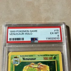 1999 Pokemon TCG Venusaur Holo Rare Card 015/102 Grade 6 PSA - Image 2