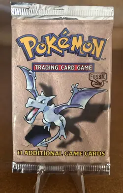 1999 Fossil Pokemon Booster Pack Aerodactyl Art WOTC Sealed - Image 1