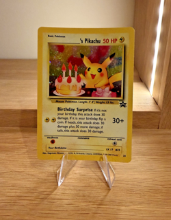 Birthday Pikachu 24/53 WOTC Promo Holo – Holo MP – Vintage Pokemon - Image 1