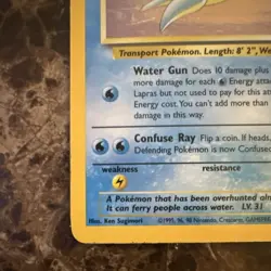 Pokemon TCG Lapras Fossil 10/62 Unlimited Holo Rare English WOTC MP Condition - Image 5