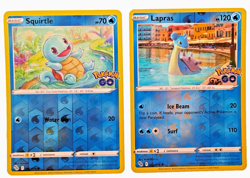 Pokemon Go Lapras 023/078 & Squirtle 015/078 Reverse Holo 2022 TCG Pokemon NM - Image 1