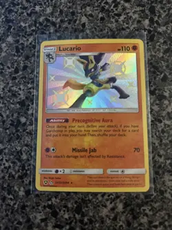 Pokemon TCG Lucario SV22/SV94 Hidden Fates Shiny Vault Holo Rare - Image 1