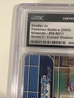2003 Pokemon Gameboy Advanced E-Battle Series 2 Kindler Jo 08-B011 CGC 10 Gem - Image 2