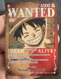 One Piece TCG OP03 Monkey D. Luffy Wanted SP English NM ST01-012 Small Whitening - Image 1