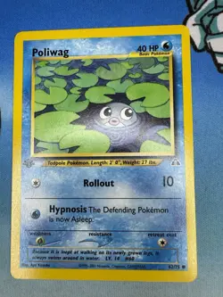 Poliwag 62/75 1st Edition Neo Discovery WOTC Pokemon Card - Image 1