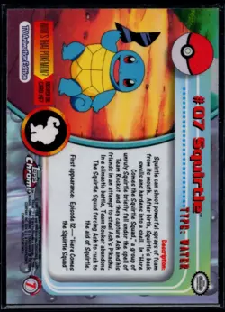 Squirtle #07 Chrome 1999 Topps TV Pokemon Card NM - Image 2