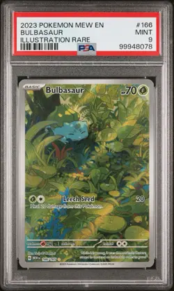 Pokemon TCG Bulbasaur Scarlet Violet-151 Illustration Rare Card 166/165 PSA 9 - Image 1