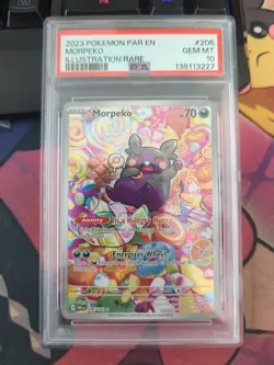 Morpeko 206/182 Paradox Rift Illustration Rare Pokemon TCG Card PSA 10 Gem Mint - Image 1