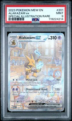 2023 POKEMON MEW EN-151 SPECIAL ILLUSTRATION RARE #201 ALAKAZAM EX PSA 9 - Image 1