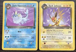Dark Vaporeon/Jolteon 45/82 38/82 Pokemon TFG WOTC Team Rocket Heavily Played HP - Image 1