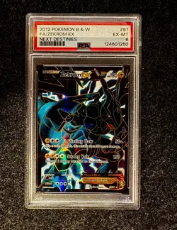 2012 POKEMON BLACK & WHITE NEXT DESTINIES #97 FULL ART/ZEKROM EX PSA 6 - Image 1