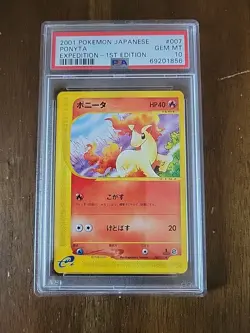 Pokemon Psa 10 Gem Mt Japanese Ponyta Expedition 1st Edition Non Holo #007/128 - Image 1