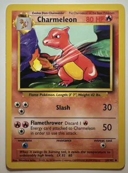 Charmeleon - 24/102 - Uncommon - Pokemon TCG Unlimited Base Set WOTC 1999 NM - Image 1