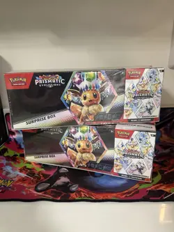 Pokemon TCG Prismatic Evolutions Surprise Box And Booster Bundle Sealed Set Of 2 - Image 1