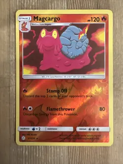 Pokemon TCG Magcargo Sun & Moon - Cosmic Eclipse 27/236 Reverse Holo Rare NM - Image 1