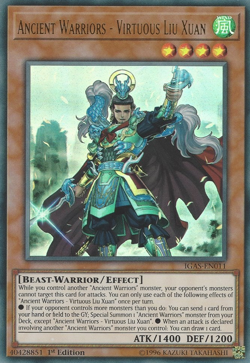 YUGIOH ANCIENT WARRIORS - VIRTUOUS LIU XUAN ULTRA RARE IGAS-EN011 NEAR MINT - Image 1