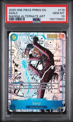 2025 One Piece PRB02 EN Manga Alternate Art #119 Sanji PSA 10 GEM MINT - Image 1