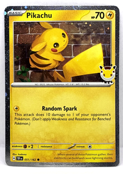 Pikachu Stamped 2026 Pokemon Day 30th Anniversary Pokemon TCG Promo Card 051/162 - Image 1