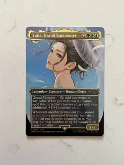 MTG Magic Yuna, Grand Summoner Holiday Promo 0001 Borderless Wedding Foil NM - Image 1