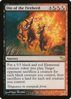 Magic The Gathering MTG DIN OF THE FIREHERD Shadowmoor NM Near Mint - Image 1